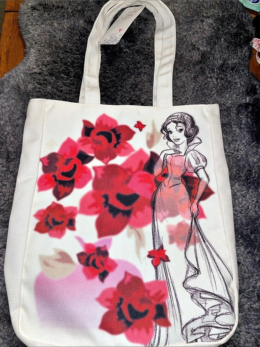 Snow White/Evil Queen Disney Princess Floral Tote NWT